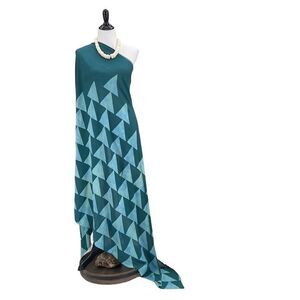 Teal Hawaiian Tattoo Design MAXI SARONG Kīkepa Pareo Beach Wrap Skirt